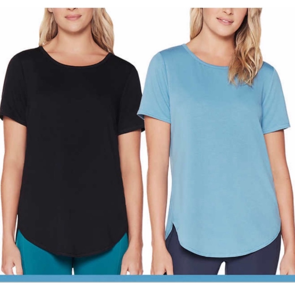 Nwt Skechers Ladies Tunic Tee, 2-Pack Black / Blue - Size L Active Casual Comfy